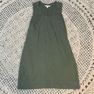 Briggs Ladies' Ruffle V-Neck Linen Blend Dress sz M